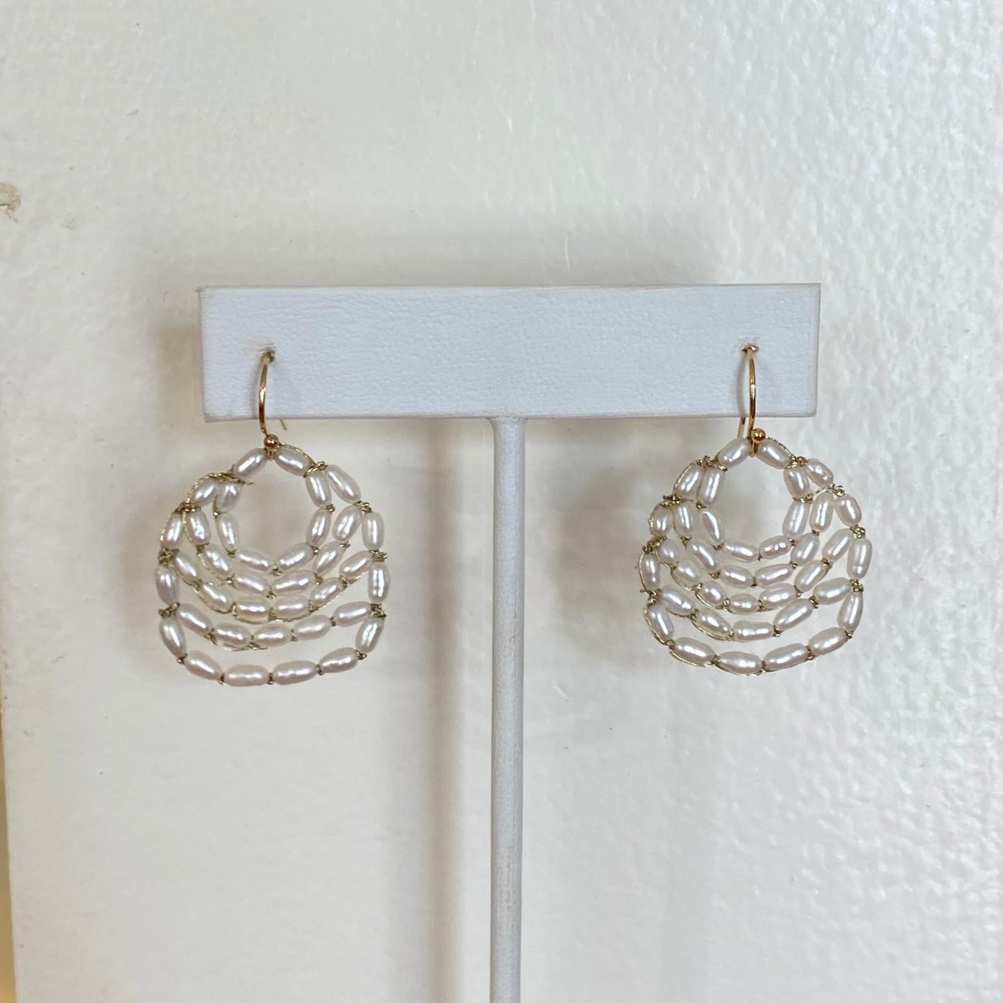 Woven Freshwater pearl earrings