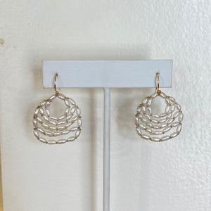 Woven Freshwater pearl earrings