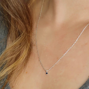 Dainty Turquoise Pendant on Sterling Chain