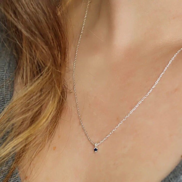 Dainty Turquoise Pendant on Sterling Chain
