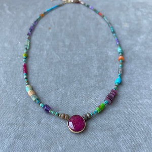Ruby and Afghan Turquoise Necklace