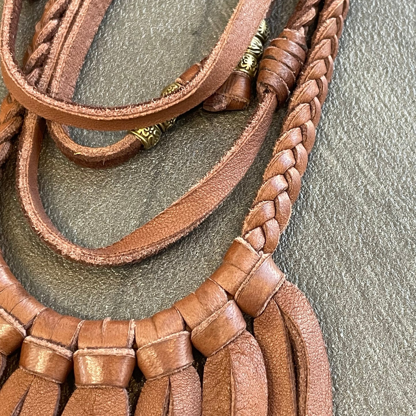 Leather Fringe Necklace