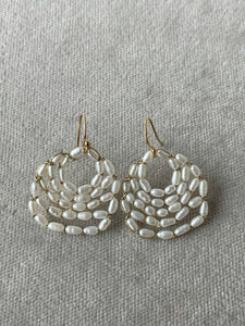 Woven Freshwater pearl earrings