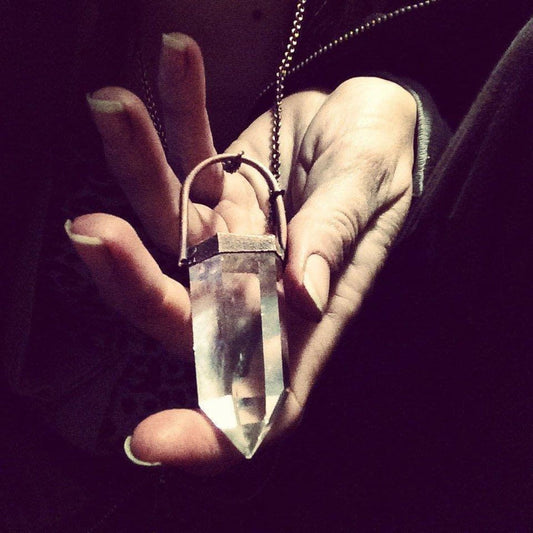 Large Quartz Crystal Pendant Necklace