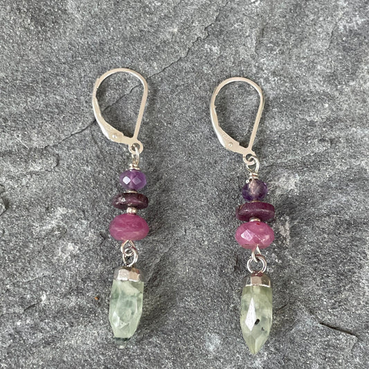 Prehnite Point Earrings