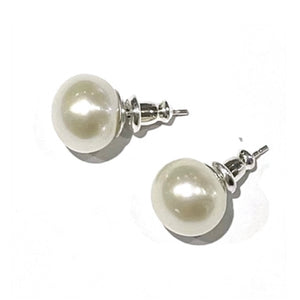 "Eloise" Button Pearl Stud Earrings