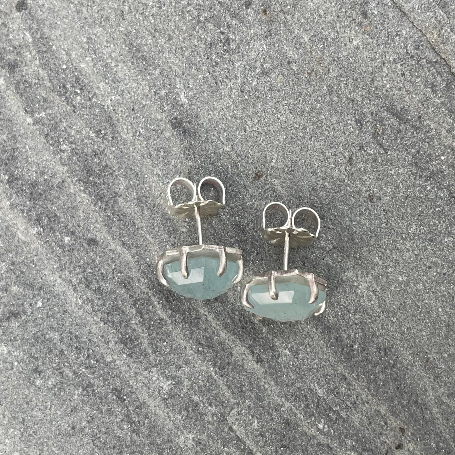 Aquamarine Hexy Studs