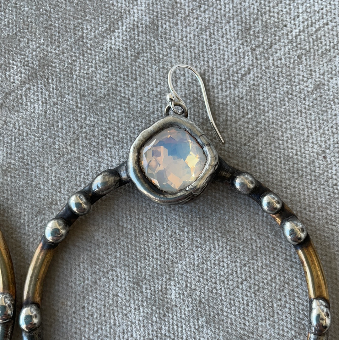 Large hoop Earrings with Swarovski