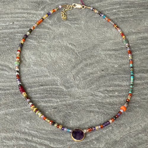 Amethyst and Multi-stone Necklace