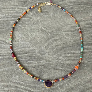 Amethyst and Multi-stone Necklace