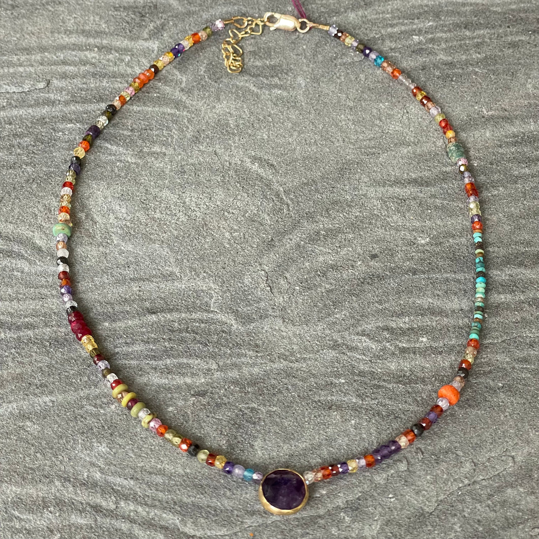 Amethyst and Multi-stone Necklace