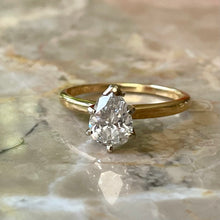 Load image into Gallery viewer, Pear Shaped Solitaire Diamond Ring