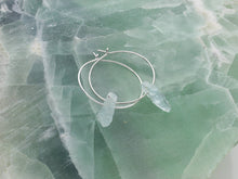 Load image into Gallery viewer, Silver Hoop Earrings | Raw Stone Hoops
