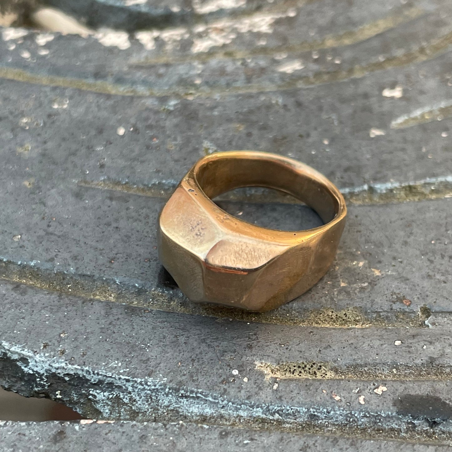 Faceted Bronze ring