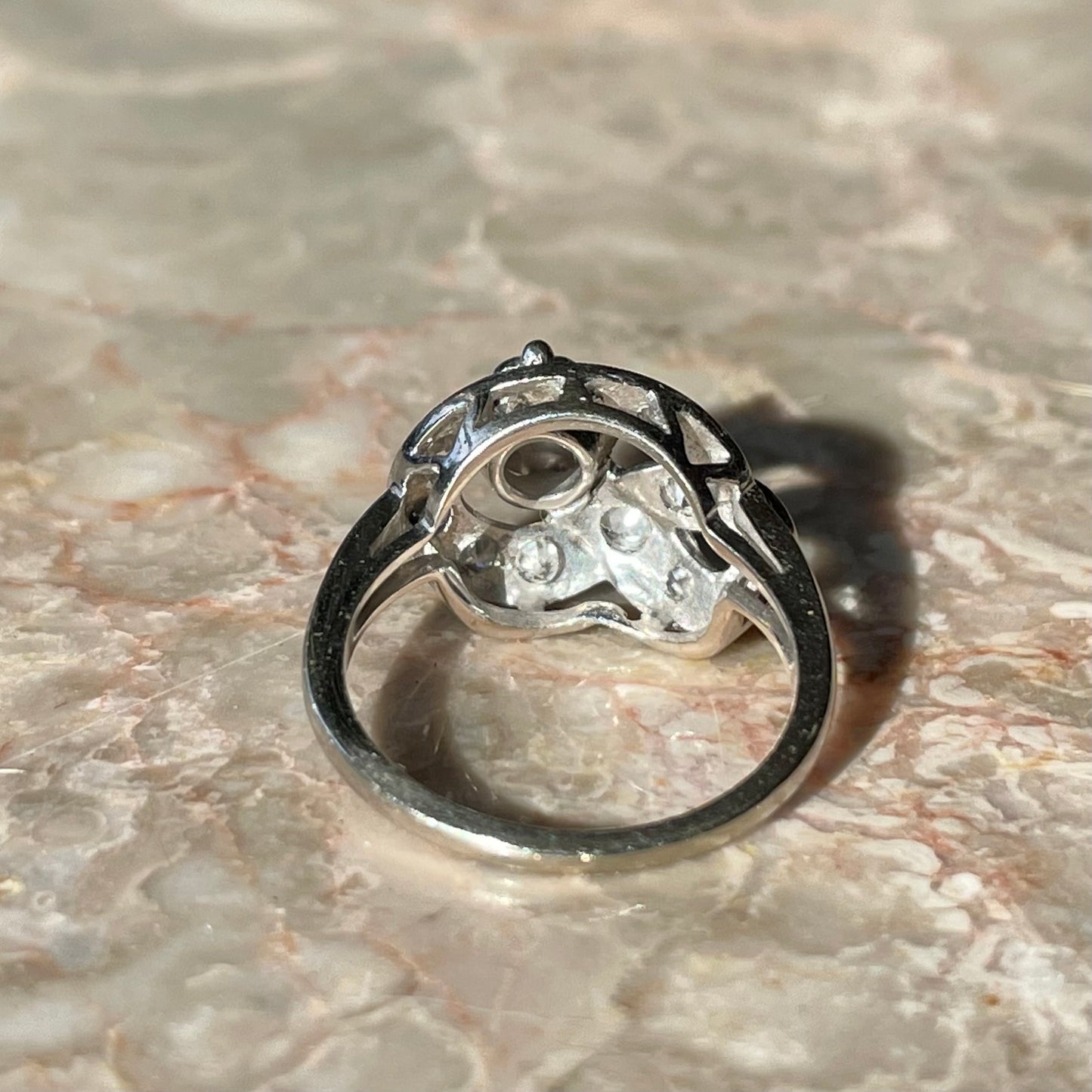 Deco "Ampersand" Diamond Cocktail Ring