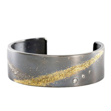 Load image into Gallery viewer, Silver and Gold narrow slice cuff