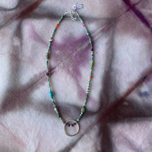 Load image into Gallery viewer, Chrysocolla, Sapphire and Silver Circle Necklace