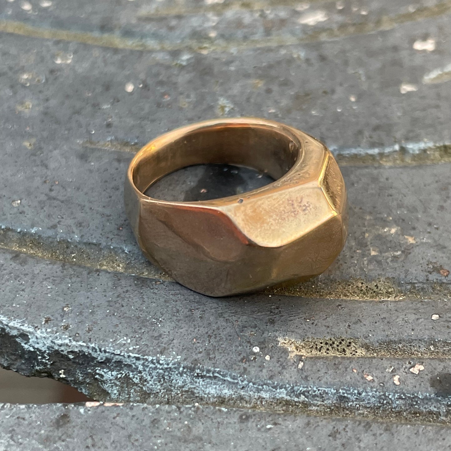 Faceted Bronze ring