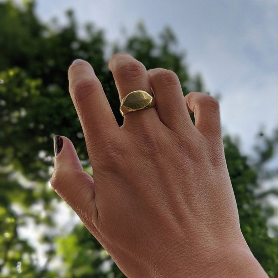 Evil Eye Signet Ring- Sterling