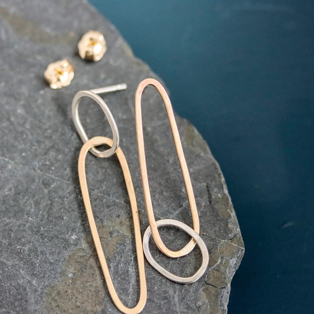 Dolmen Asymmetrical Post Earrings