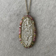Load image into Gallery viewer, Woven Pearl and Semi-Precious Pendant