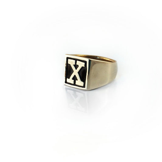 Traditional “X” Signet Ring