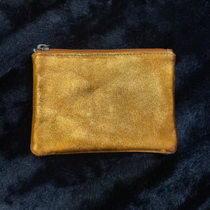 Metallic Leather Coin Purse Pouch