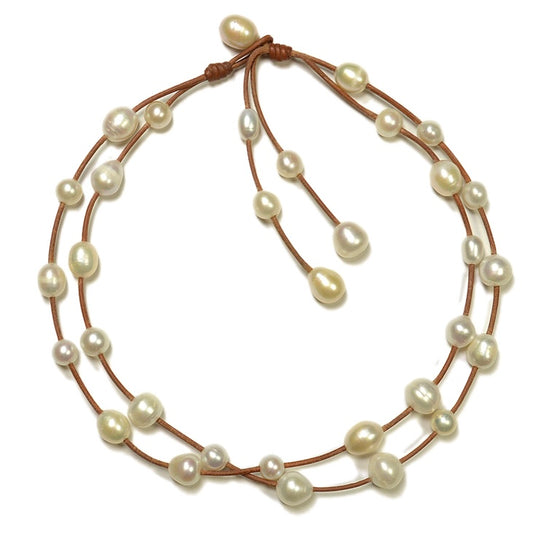 "Music" Two Strand Freshwater Pearl Necklace