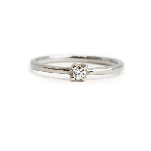 Sterling Silver Diamond Promise Ring