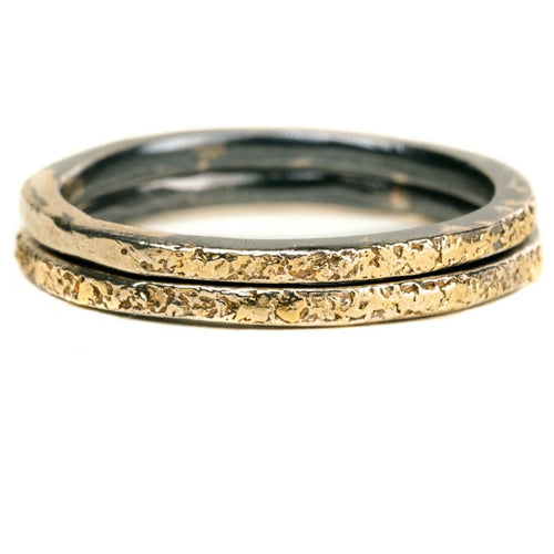 22K Gold Dusted Stacker Rings