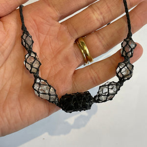 Netted Herkimer and Black Tourmaline