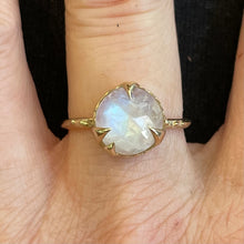 Load image into Gallery viewer, “Mystical Solitaire” moonstone and yellow gold