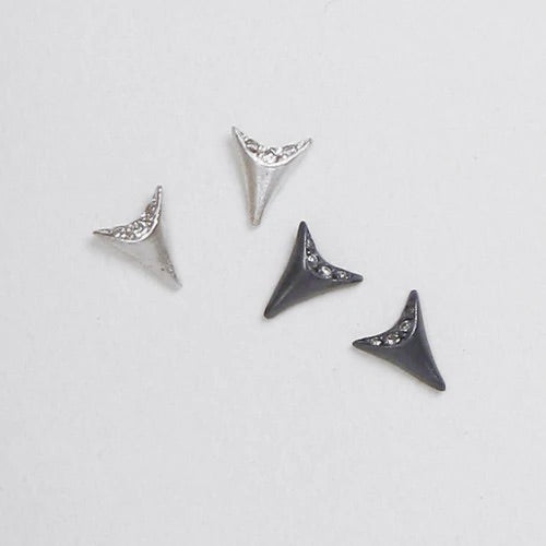 Mini Shark Tooth Studs with Diamonds