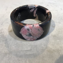 Load image into Gallery viewer, Black Walnut and Rhodochrosite Bangle