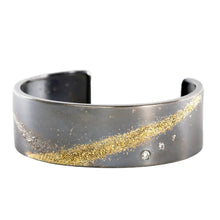 Load image into Gallery viewer, Silver and Gold narrow slice cuff