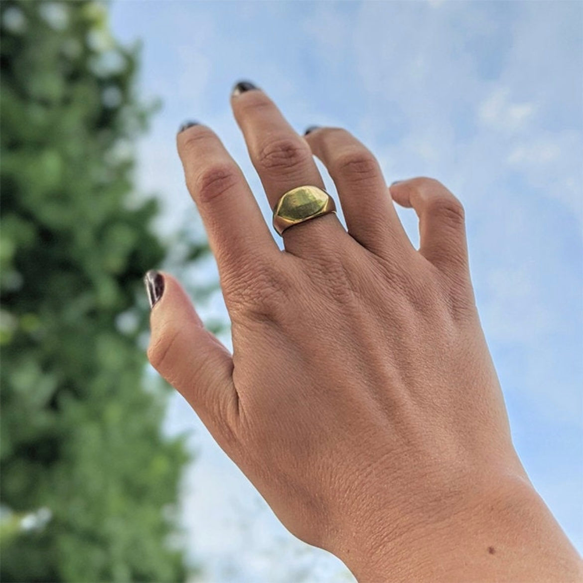 Evil Eye Signet Ring- Sterling