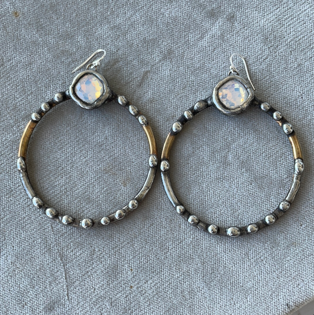 Large hoop Earrings with Swarovski