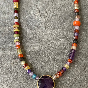 Amethyst and Multi-stone Necklace