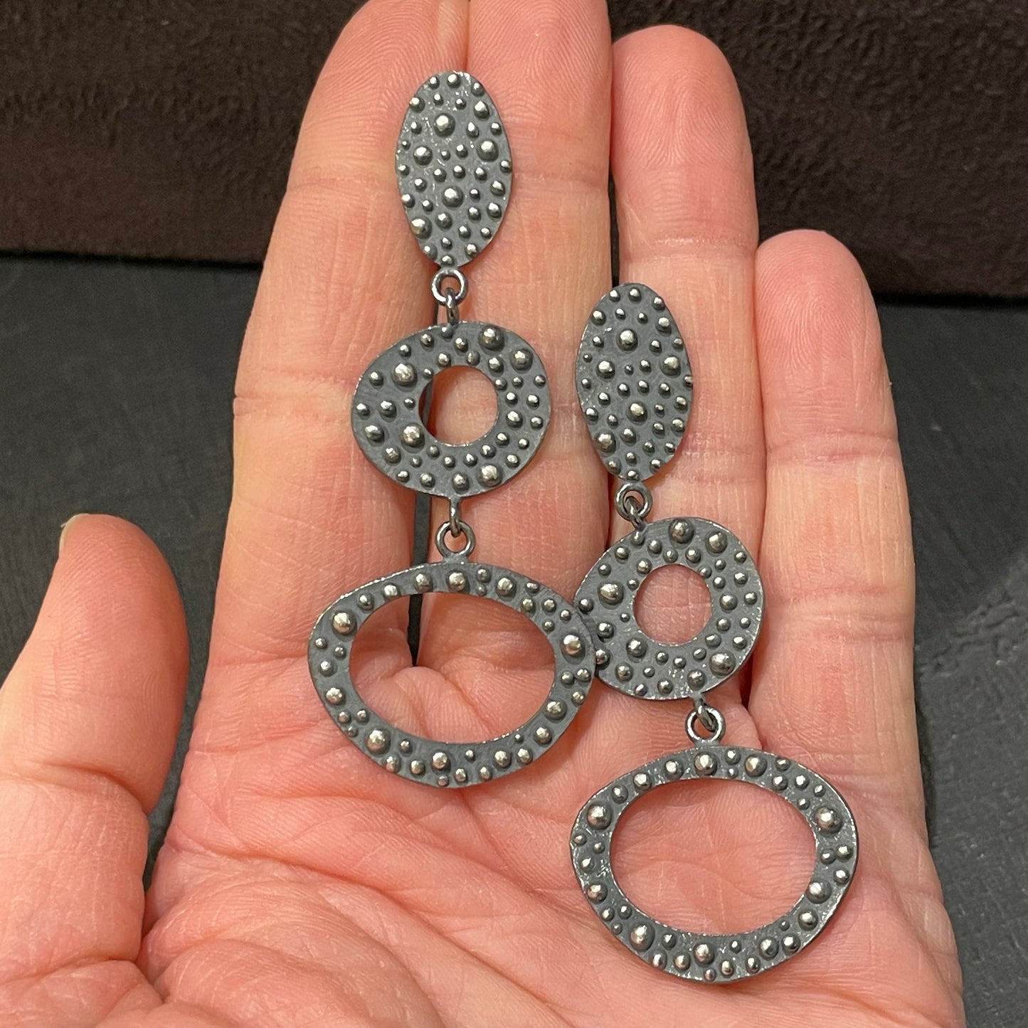 Bumpy Three Tier Earrings