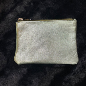Metallic Leather Coin Purse Pouch
