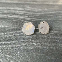 Load image into Gallery viewer, Rainbow Moonstone Hexy Studs