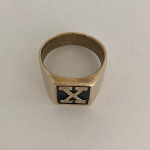Traditional “X” Signet Ring