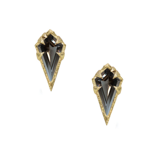 “Mystical” studs- Smoky Quartz