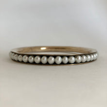 Load image into Gallery viewer, Bronze Bangle Bracelet with pearls