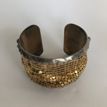 Load image into Gallery viewer, Gold Plated Mesh Cuff Bracelet