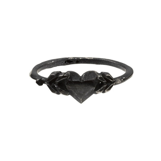 “Love struck” ring in Blackened Sterling Silver