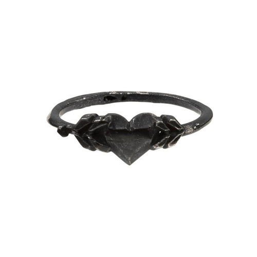 “Love struck” ring in Blackened Sterling Silver