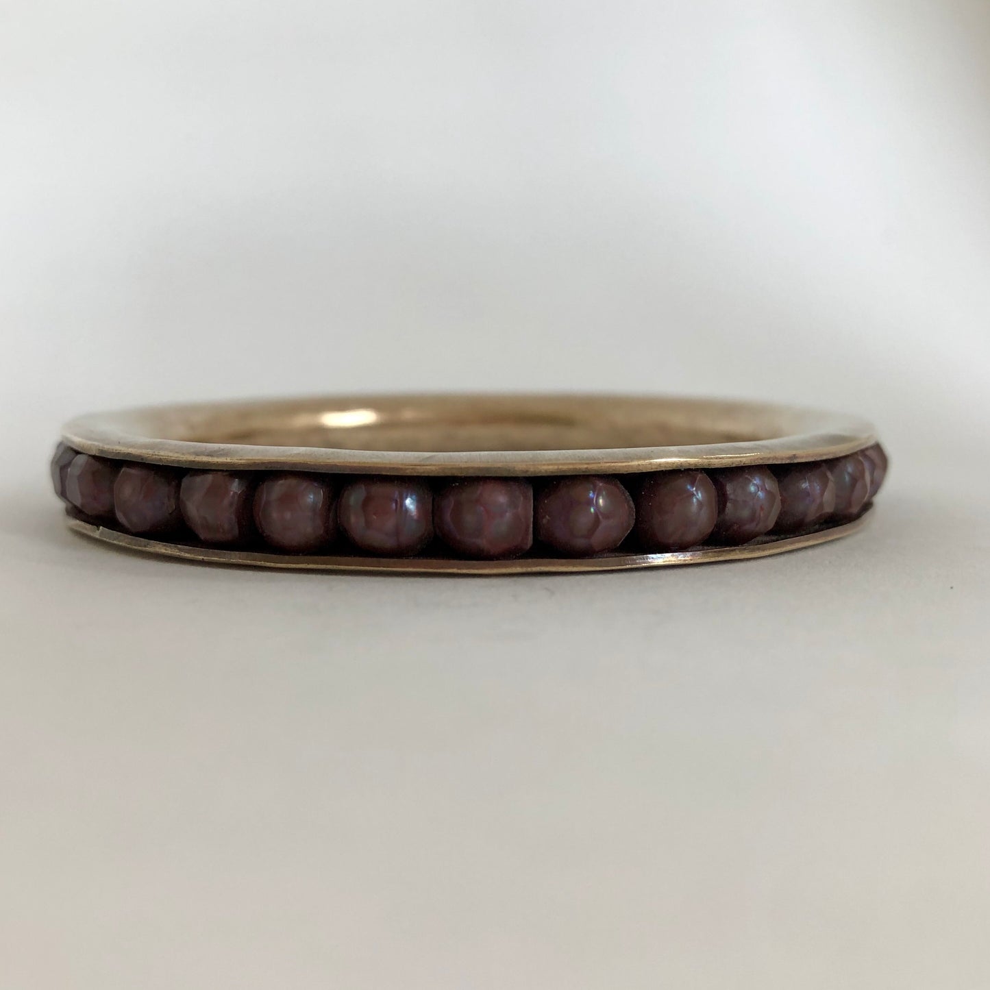 Bronze and Pearl Bangle Bracelet