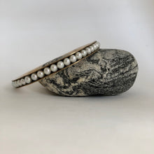 Load image into Gallery viewer, Bronze Bangle Bracelet with pearls