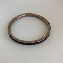 Load image into Gallery viewer, Bronze Bangle Bracelet with obsidian